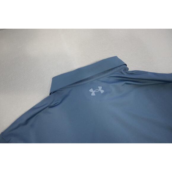 Under Armour Golf Polo HeatGear Loose Blue Short Sleeve Golf Shirt Mens Size XL - Picture 7 of 7
